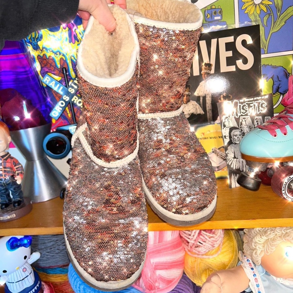gold sequin UGG boots